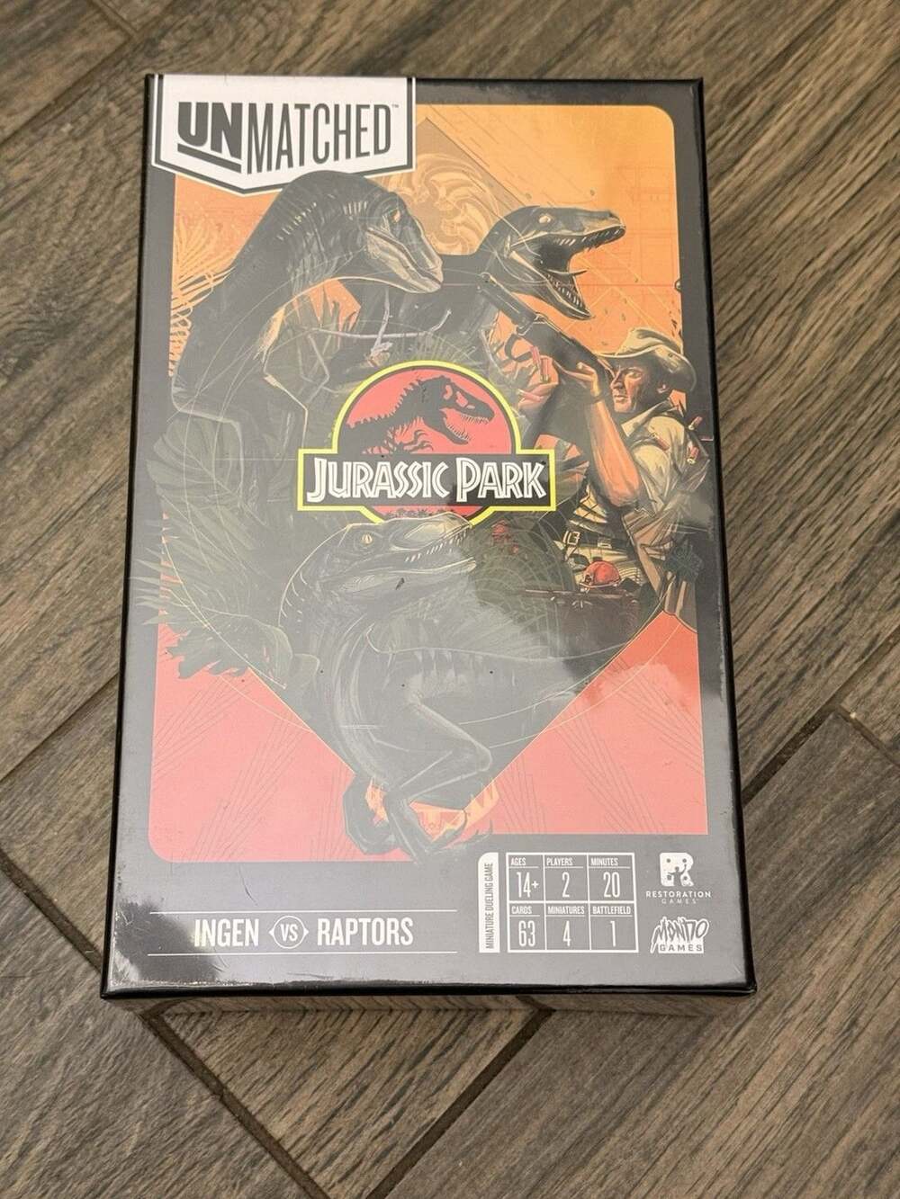 Unmatched Jurassic Park Ingen In-Gen vs Raptors Board Game Complete Set